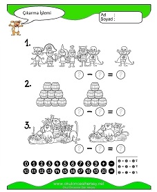 Çıkarma İşlemi Çalışma Sayfaları